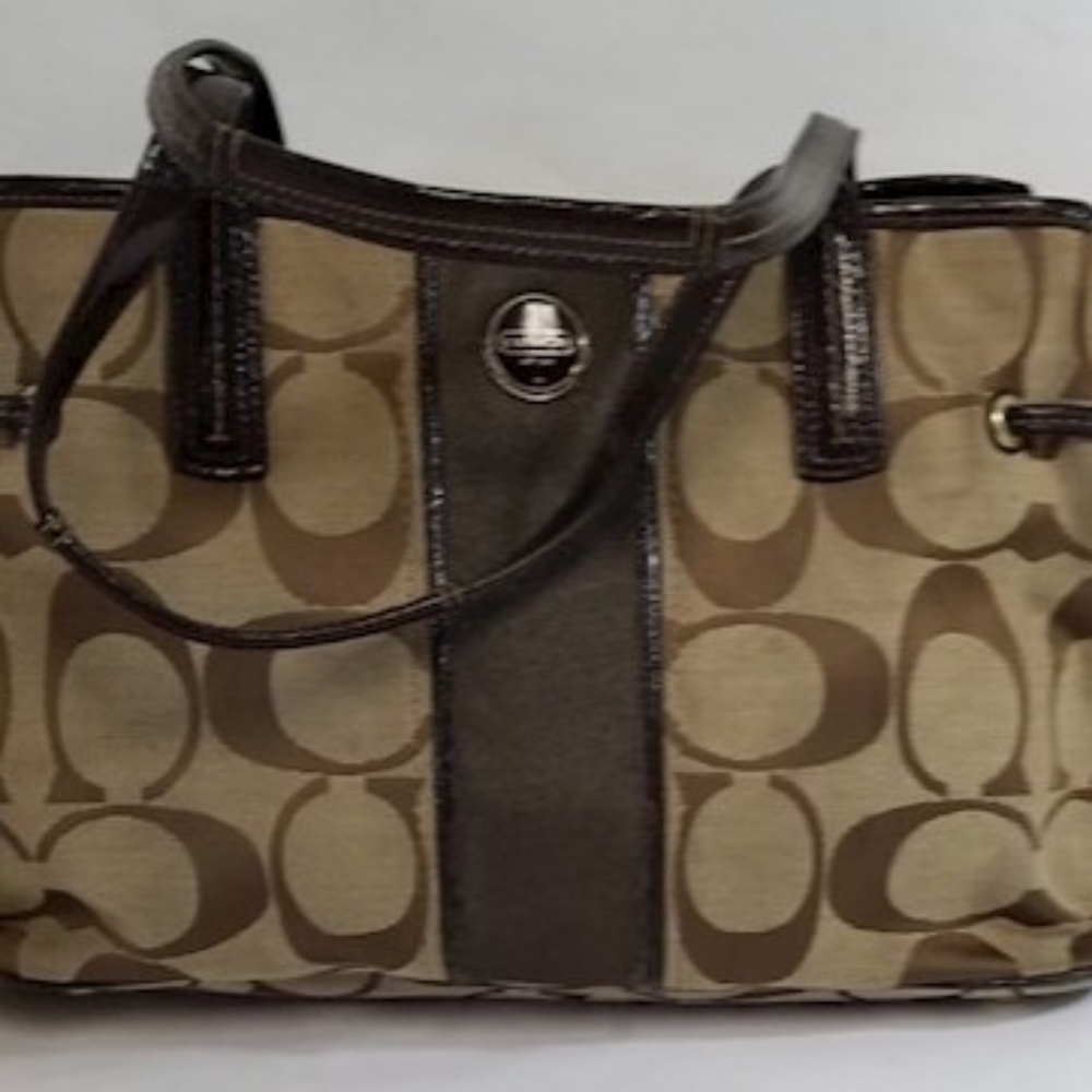 Authentic Coach Signature Jacquard Carryall
